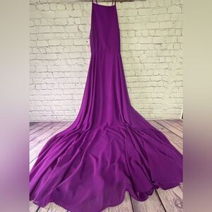 Lulus Boho Georgette Mythical Kind of Love Magenta Whimsical Maxi Dress Size S